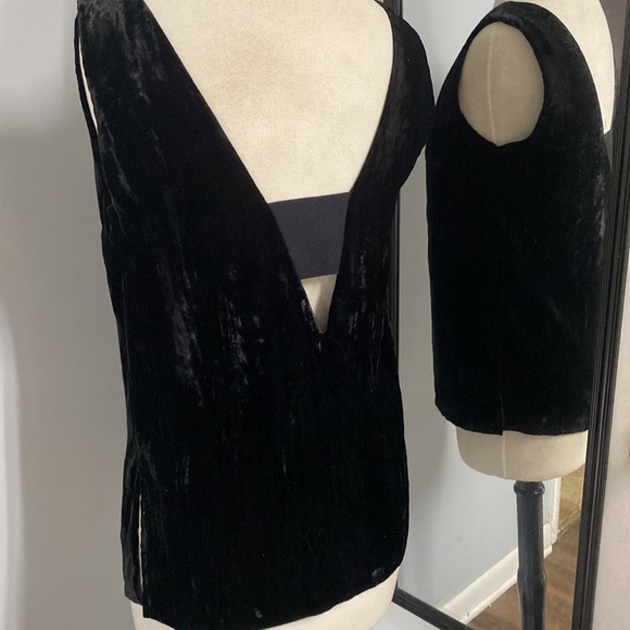 FRENCH CONNECTION BLACK VELVET LAYERING OVERSIZED PIECE NEW YEARS EVE PARTY TOP - Picture 6 of 12